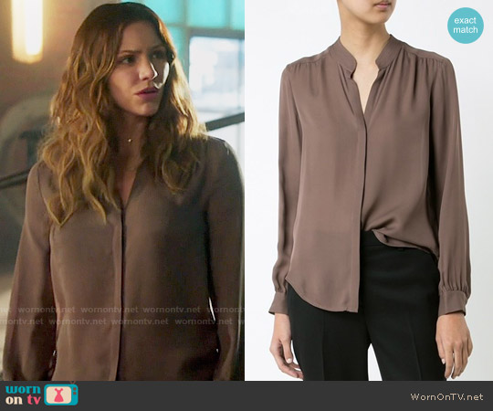 LAgence Band Collar Shirt worn by Paige Dineen (Katharine McPhee) on Scorpion