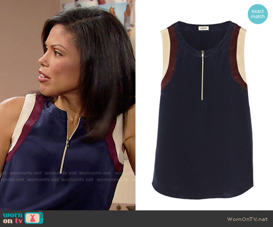 LAgence Silk Top worn by Maya Avant (Karla Mosley) on The Bold and the Beautiful