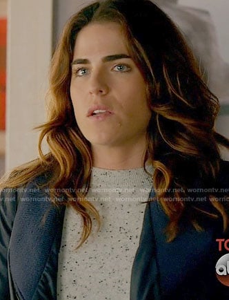 Laurel’s grey speckled sweater on How to Get Away with Murder