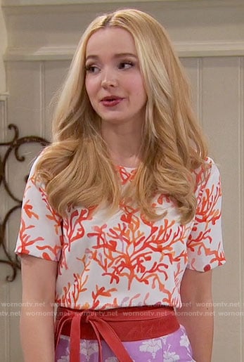 Liv’s orange coral print top on Liv and Maddie
