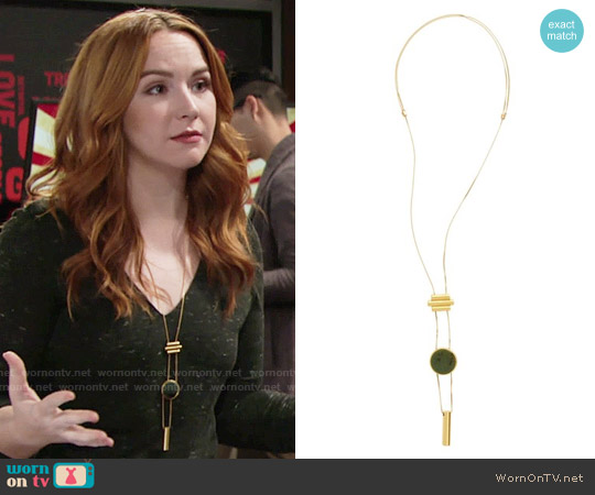 Madewell Sliding Cylinder Pendant Necklace worn by Mariah Copeland (Camryn Grimes) on The Young and the Restless