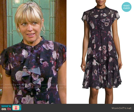 Needle & Thread Victorian Cap-Sleeve Ruffle Dress worn by Nicole Walker (Arianne Zucker) on Days of our Lives