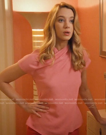 Petra’s pink wrap top on Jane the Virgin