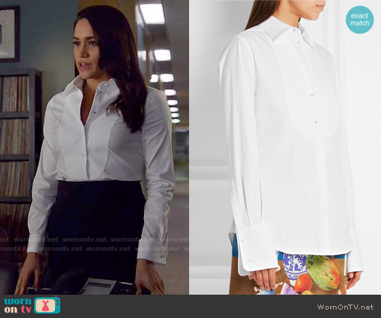 Prada Stretch Cotton-blend Shirt worn by Rachel Zane (Meghan Markle) on Suits