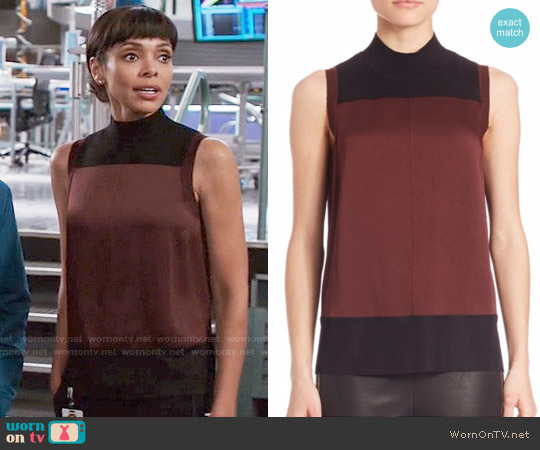 Rag & Bone Vivienne Top in Port worn by Camille Saroyan (Tamara Taylor) on Bones