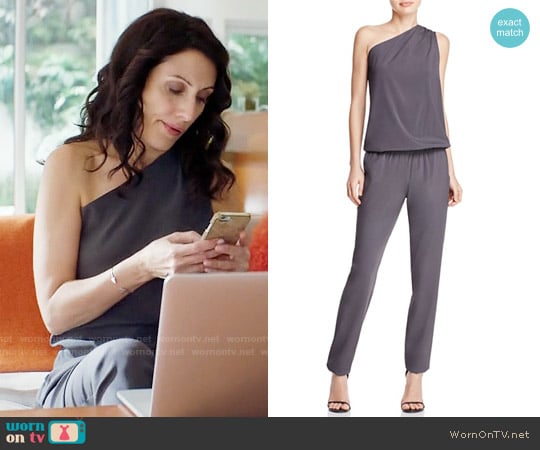 Ramy Brook Lulu Jumpsuit in Gunmetal worn by Abby McCarthy (Lisa Edelstein) on Girlfriends Guide to Divorce
