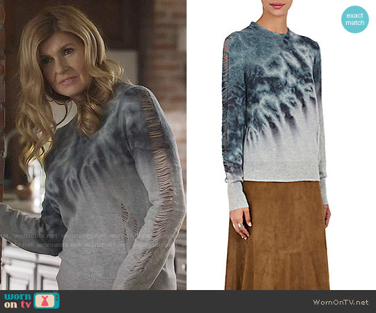 Raquel Allegra Distressed Tie-Dyed Sweater worn by Rayna Jaymes (Connie Britton) on Nashville