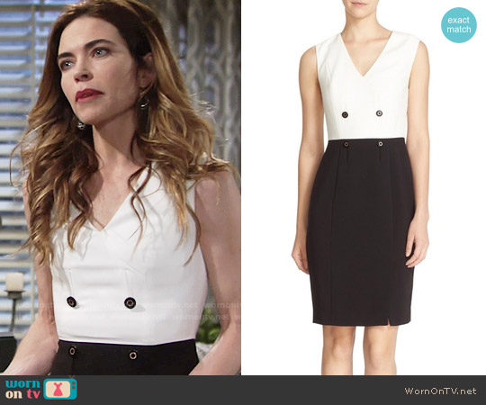 Ted Baker Leotaad Double Breasted Tuxedo Dress worn by Victoria Newman (Amelia Heinle) on The Young and the Restless
