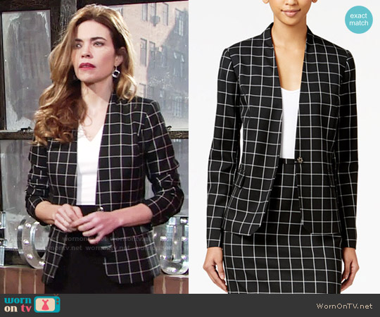 Tommy Hilfiger Windowpane Jacket worn by Victoria Newman (Amelia Heinle) on The Young and the Restless