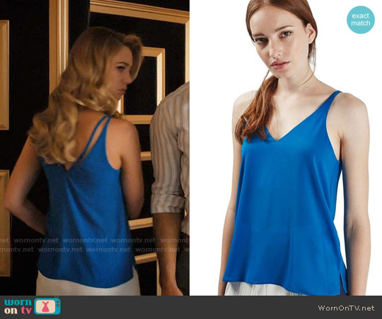 Topshop Double Strap V-Back Camisole in Bright Blue worn by Petra Solano (Yael Grobglas) on Jane the Virgin