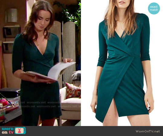Topshop Ponte Faux Wrap Minidress worn by Ivy Forrester (Ashleigh Brewer) on The Bold and the Beautiful