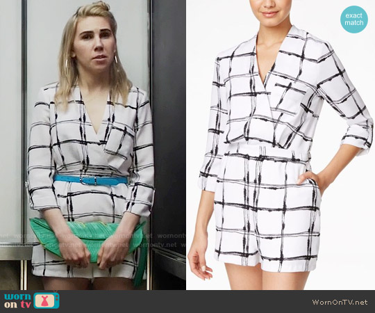 XOXO Printed Surplice Romper worn by Shoshanna Shapiro (Zosia Mamet) on Girls