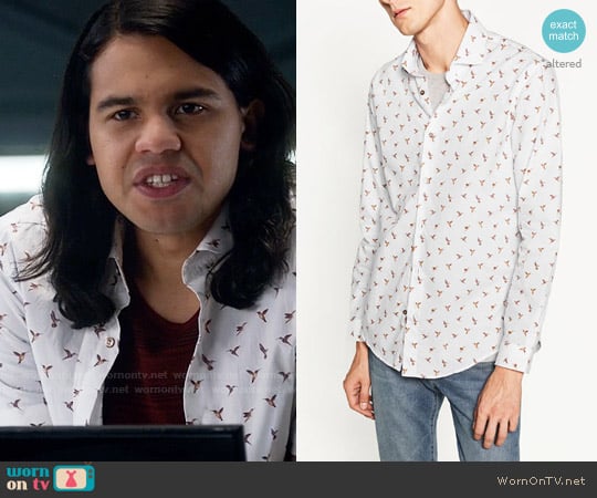 Zara Birds Shirt worn by Cisco Ramon (Carlos Valdes) on The Flash