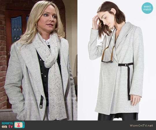 Zara Coat with Wide Collar worn by Summer Newman (Hunter King) on The Young and the Restless