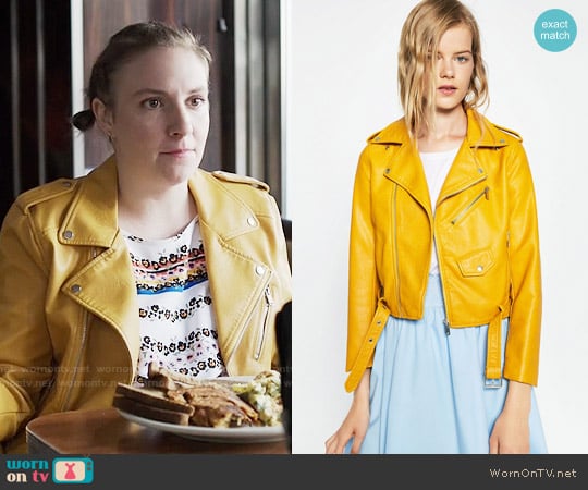 Zara Faux Leather Jacket worn by Hannah Horvath (Lena Dunham) on Girls
