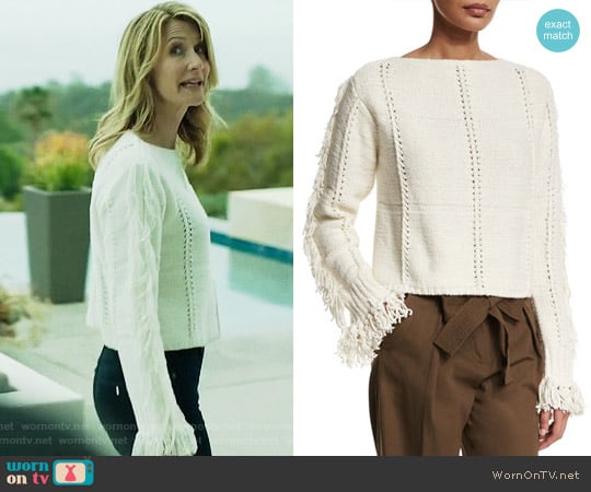 3.1 Phillip Lim Fringed Sweater worn by Renata Klein (Laura Dern) on Big Little Lies