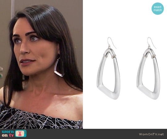 Alexis Bittar Asymmetrical Wire Earring worn by Quinn Fuller (Rena Sofer) on The Bold and the Beautiful