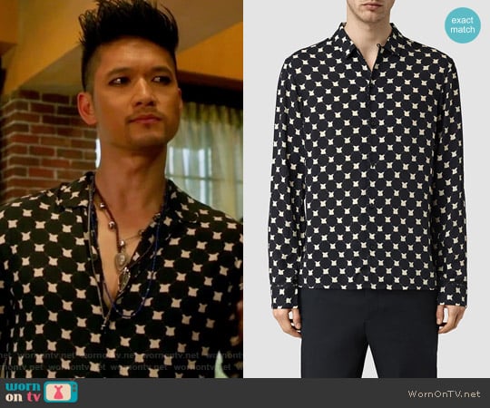 All Saints Inkblot Shirt worn by Magnus Bane (Harry Shum Jr.) on Shadowhunters
