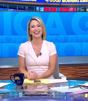 Amy’s pink v-neck dress on Good Morning America