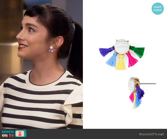 Baublebar Lourdes Tassel Earrings worn by Mandy Baxter (Molly Ephraim) on Last Man Standing