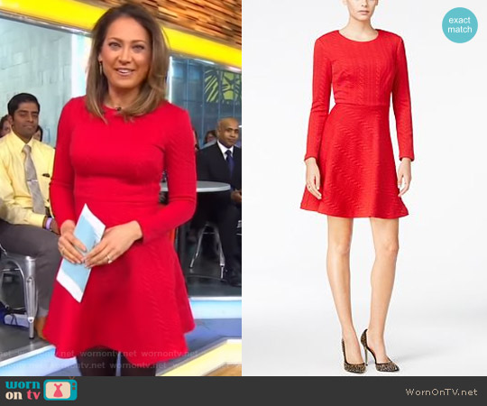 Betsey Johnson Cable-Knit Fit & Flare Dress worn by Ginger Zee on Good Morning America