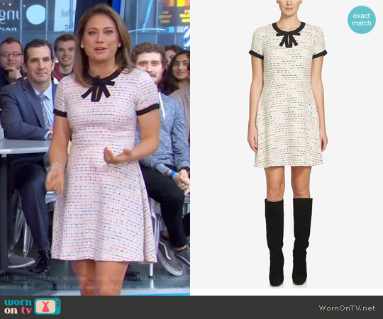 Cece Chloe Tweed A-Line Dress worn by Ginger Zee on Good Morning America