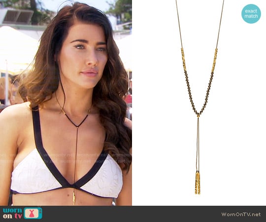 Gorjana Pyrite Power Beaded Necklace worn by Steffy Forrester (Jacqueline MacInnes Wood) on The Bold and the Beautiful