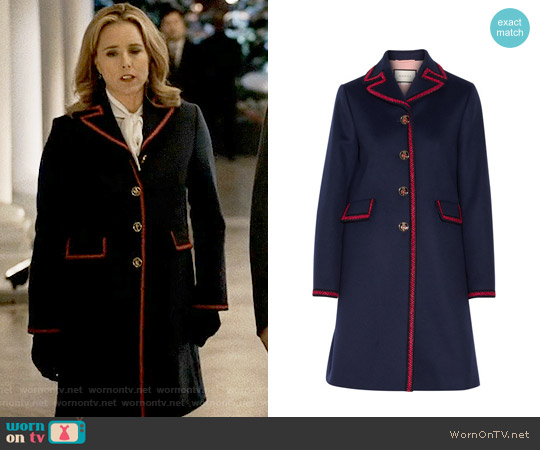 Gucci Embroidered Wool Coat worn by Elizabeth McCord (Téa Leoni) on Madam Secretary