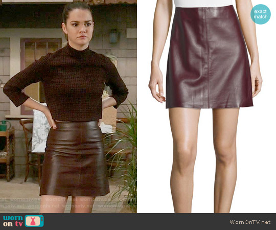 Theory Irenah Wilmore Leather Miniskirt worn by Callie Jacob (Maia Mitchell) on The Fosters