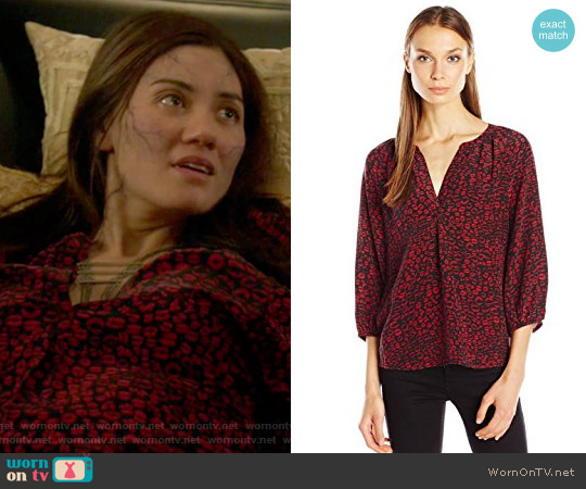 Joie Addie B Lip Leopard Print Blouse worn by Dorothea Rollins (Vanessa Matsui) on Shadowhunters
