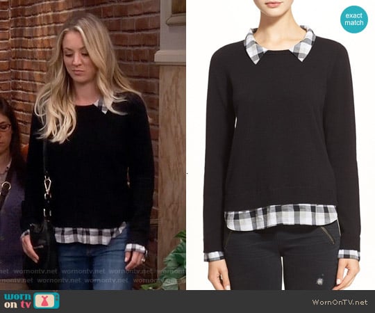 Joie Zhen Sweater in Caviar Combo worn by Penny Hofstadter (Kaley Cuoco) on The Big Bang Theory