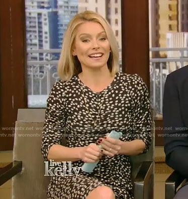 Kelly’s black floral dress on Live with Kelly