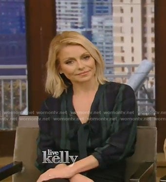 Kelly’s green plaid shirt on Live with Kelly