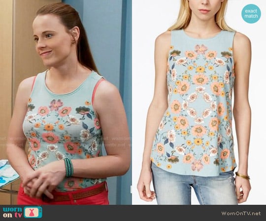 Lucky Brand Floral Print Tank Top worn by Daphne Vasquez (Katie Leclerc) on Switched at Birth