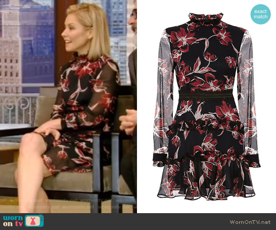 Nicholas Floral Print Dress worn by Kelly Ripa on Live with Kelly and Mark