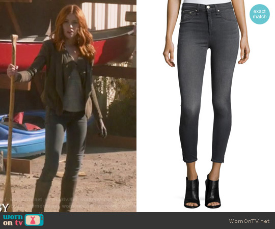 Rag & Bone Capli W/Slit Black Rock Jeans worn by Clary Fray (Katherine McNamara) on Shadowhunters