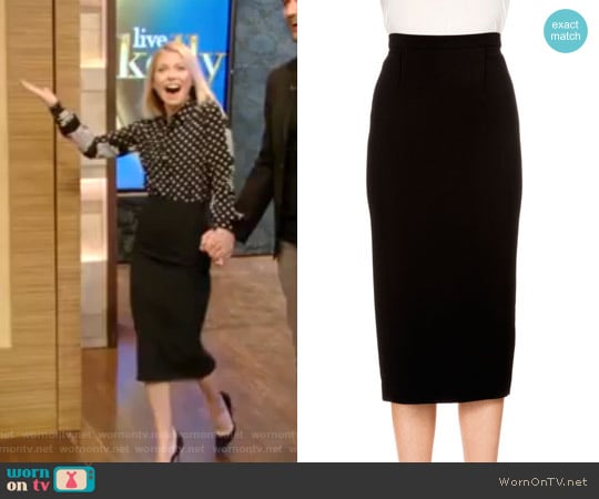 Roland Mouret Arreton Fitted Pencil Skirt worn by Kelly Ripa on Live with Kelly and Mark