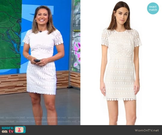 Shoshanna Geo Floral Lace Dress worn by Ginger Zee on Good Morning America