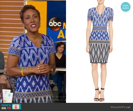 St. John Patterned Wool-Blend Dress worn by Robin Roberts on Good Morning America