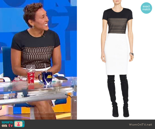 St John Milano Knit Color Block Dress worn by Robin Roberts on Good Morning America