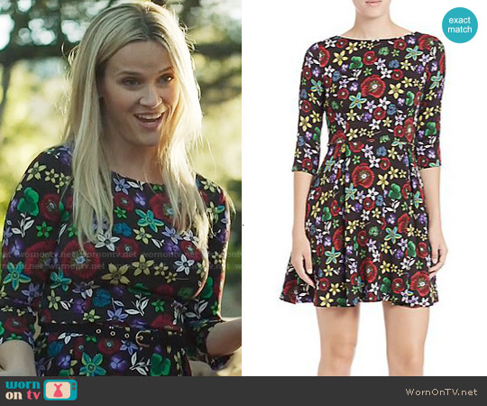 Suno Stretch-Silk Floral Fit-&-Flare Dress worn by Madeline Martha Mackenzie (Reese Witherspoon) on Big Little Lies
