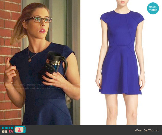 Ted Baker Eebrr Dress worn by Felicity Smoak (Emily Bett Rickards) on Arrow