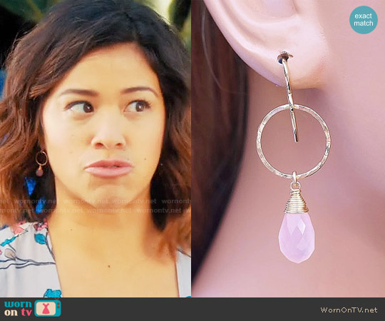 AdmirableJewels Chalcedony Earring worn by Jane Villanueva (Gina Rodriguez) on Jane the Virgin