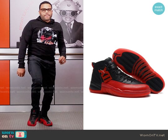 Nike Air Jordan 12 Retro Flu Game in Varsity Red worn by Andre Johnson (Anthony Anderson) on Black-ish