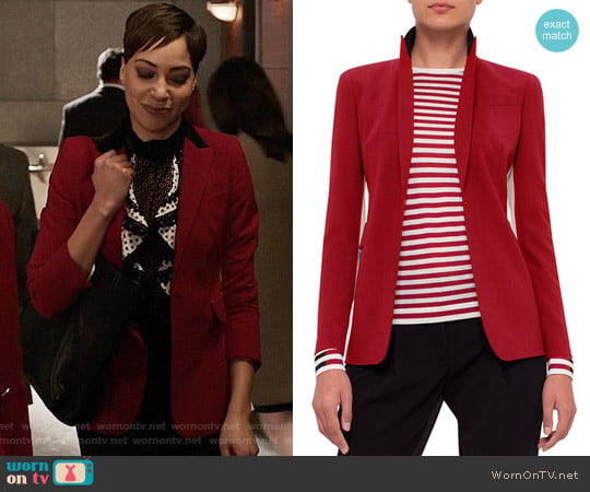 Akris Punto Single-Breasted Wool-Blend Jacket worn by Lucca Quinn (Cush Jumbo) on The Good Fight