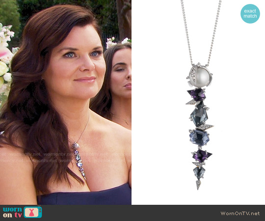 Alexis Bittar Mosaic Lace Pendant Necklace worn by Katie Logan (Heather Tom) on The Bold and the Beautiful