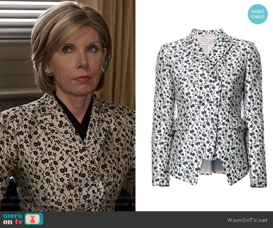 Altuzarra Floral Print Blazer worn by Diane Lockhart (Christine Baranski) on The Good Fight