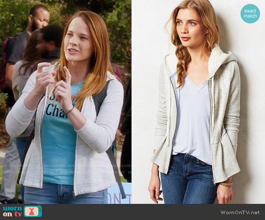 Jacquard Peplum Hoodie from Anthropologie worn by Daphne Vasquez (Katie Leclerc) on Switched at Birth