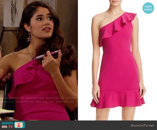 Aqua One Shoulder Ruffle Dress in Fuchsia worn by Darlita (Danube Hermosillo) on The Bold and the Beautiful