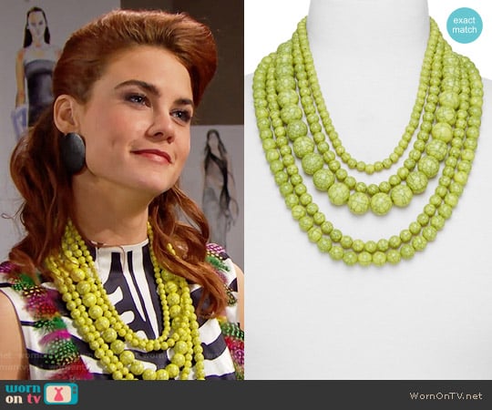 Baublebar Globe Multistrand Beaded Necklace in Neon Yellow worn by Sally Spectra (Courtney Hope) on The Bold and the Beautiful